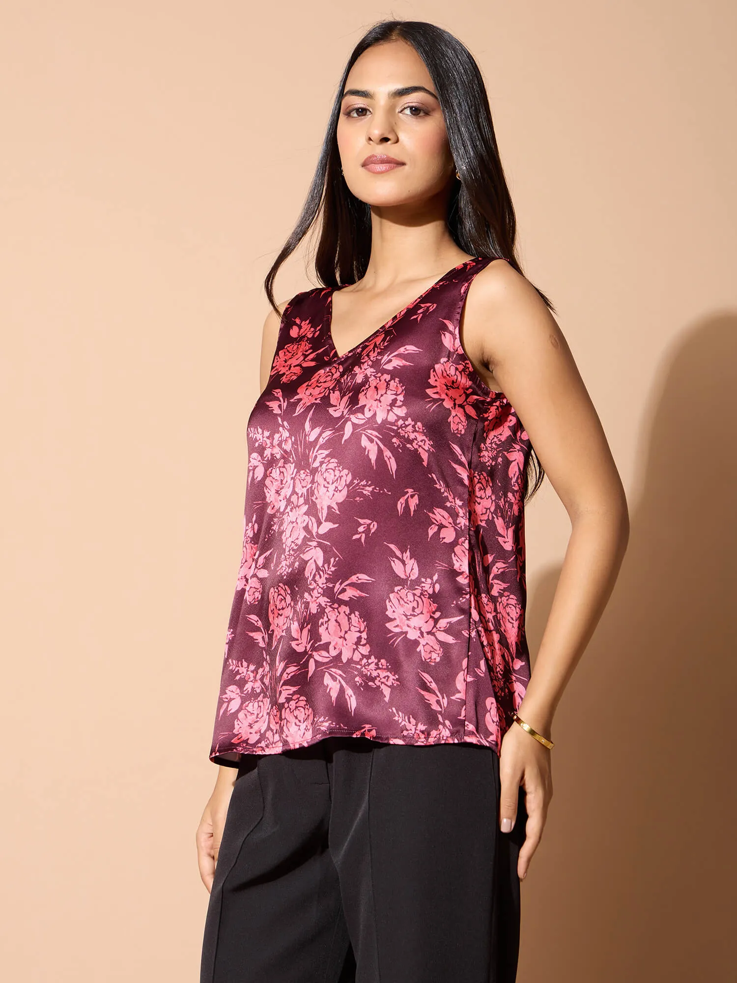 Niranda V Neck Sleeveless Top-Multi sold by Salt Attire product image thumbnail 4