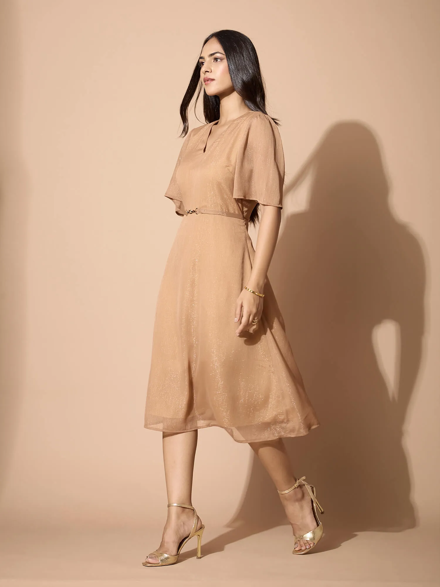 Azra Trim Detail Dress-Gold sold by Salt Attire product image thumbnail 2