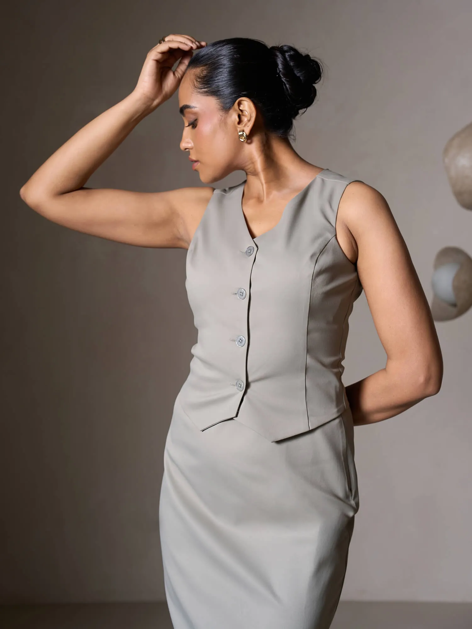 Aaron V-neck Vest-Grey sold by Salt Attire product image thumbnail 4