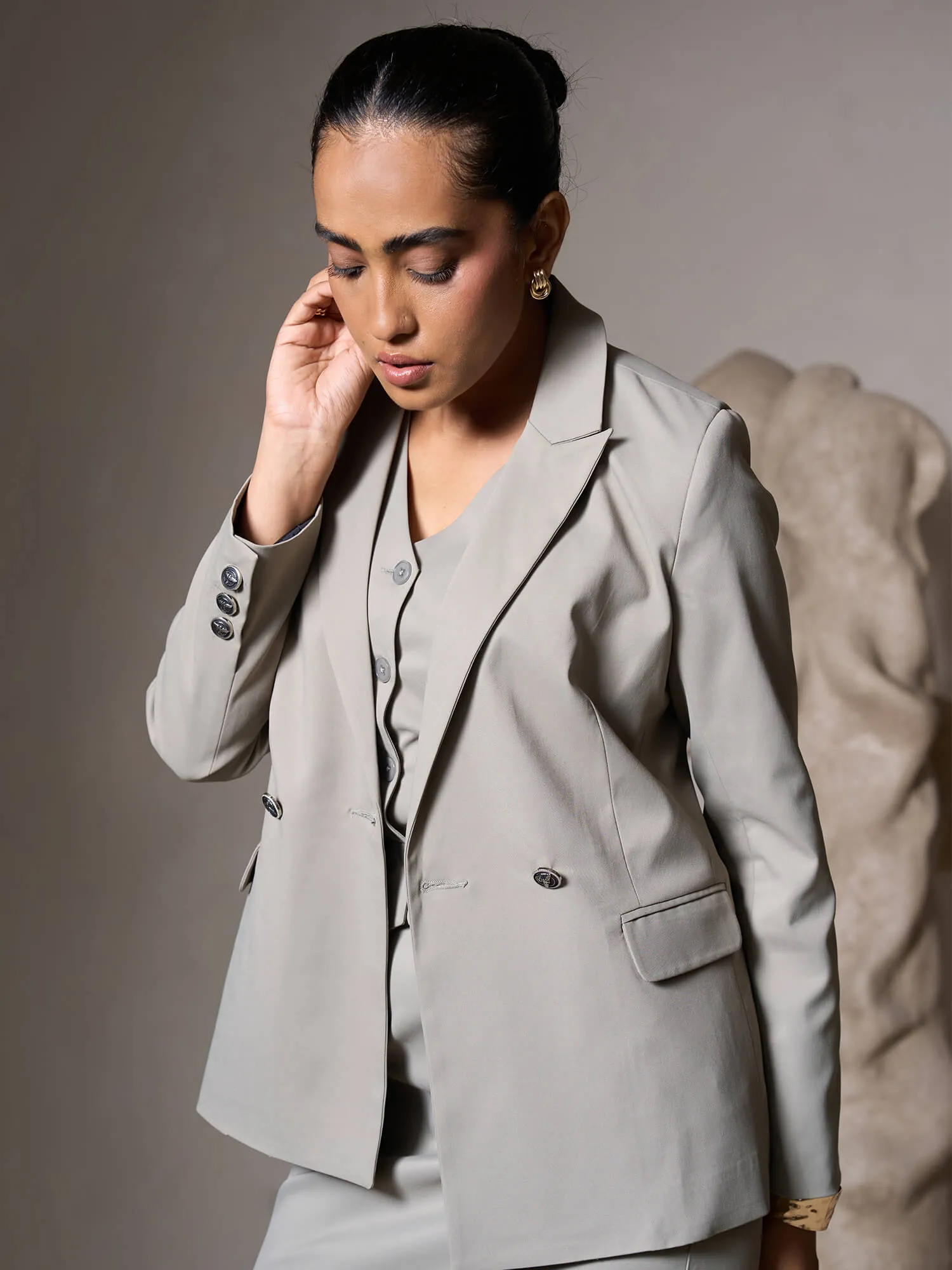 Aaron V-neck Vest-Grey sold by Salt Attire product image thumbnail 3