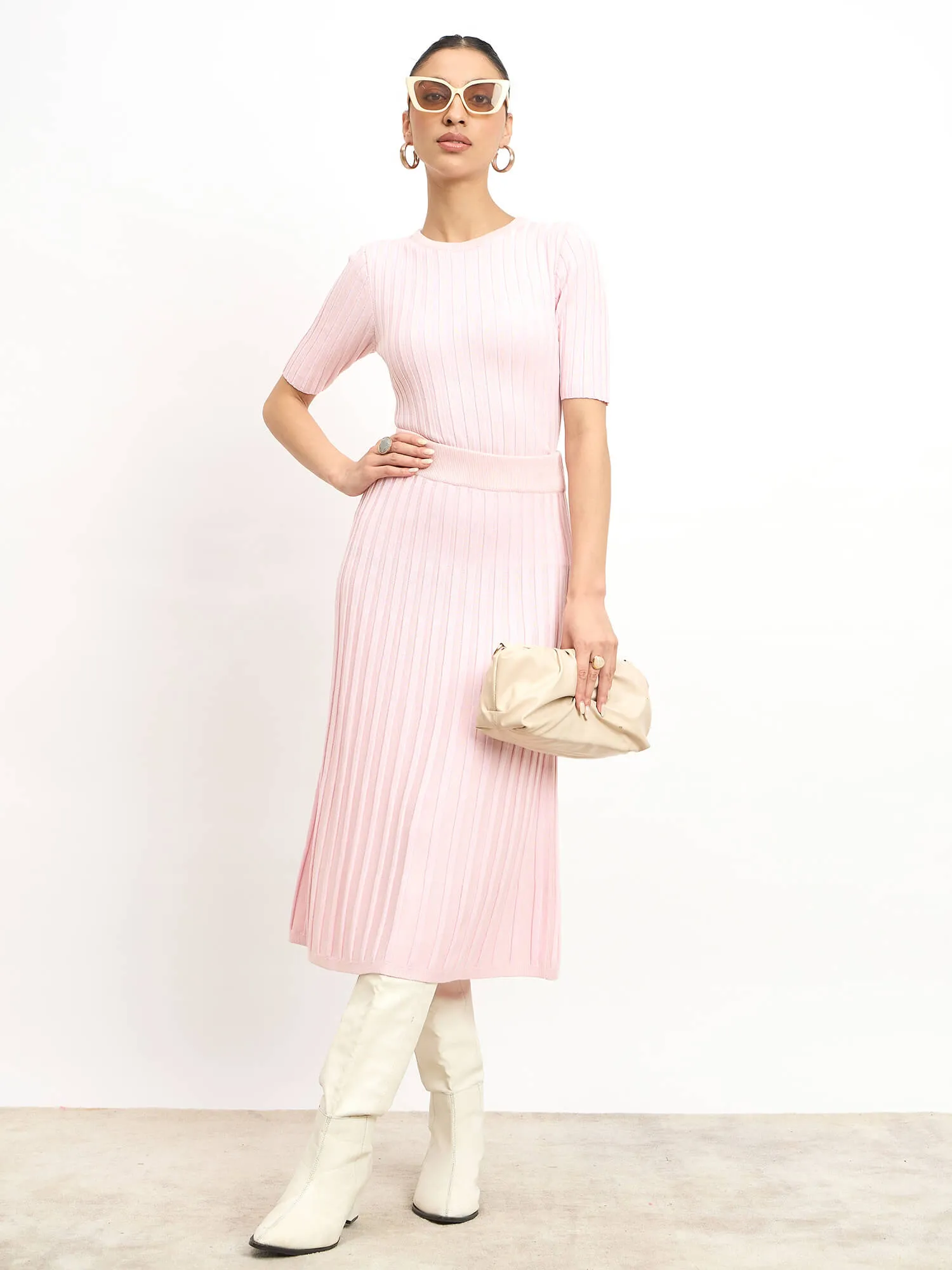 Caroline Ribbed Skirts-Pink sold by Salt Attire