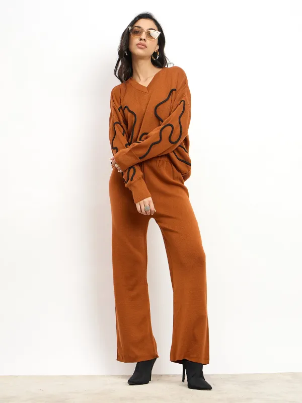 Scribble-Pant-Rust & Black sold by Salt Attire