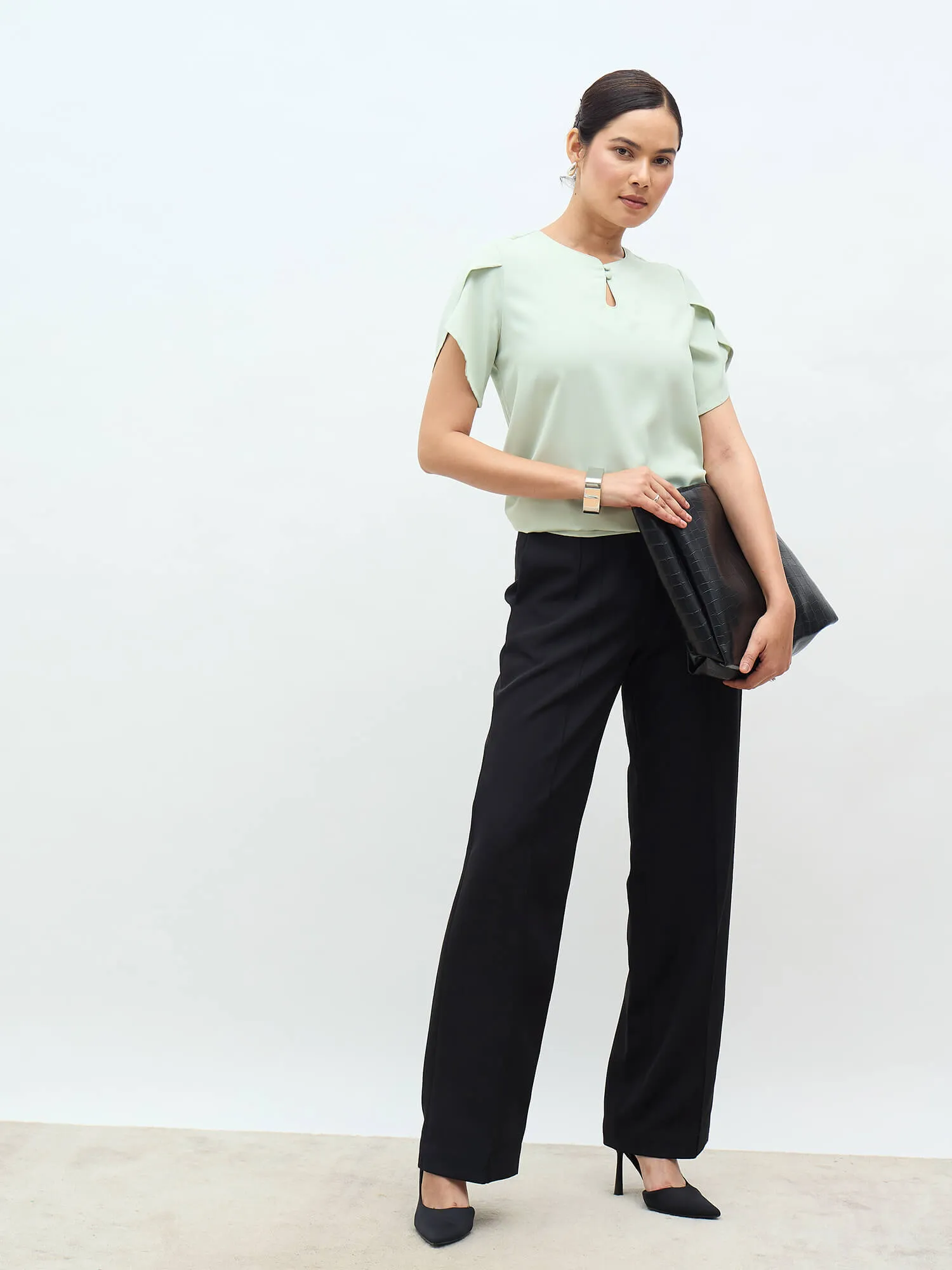 Belma Petal Sleeves Top-Mint Green sold by Salt Attire product image thumbnail 4
