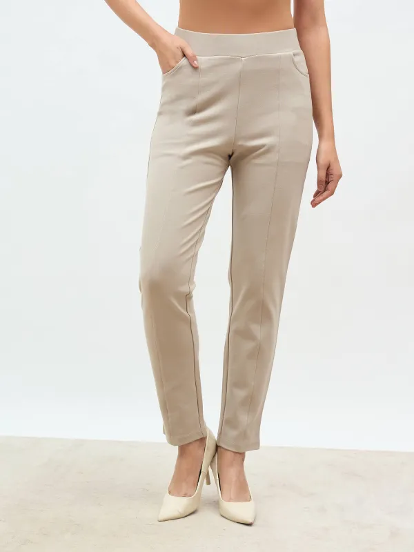 Flex Pull On Slim Jeggings-Taupe sold by Salt Attire