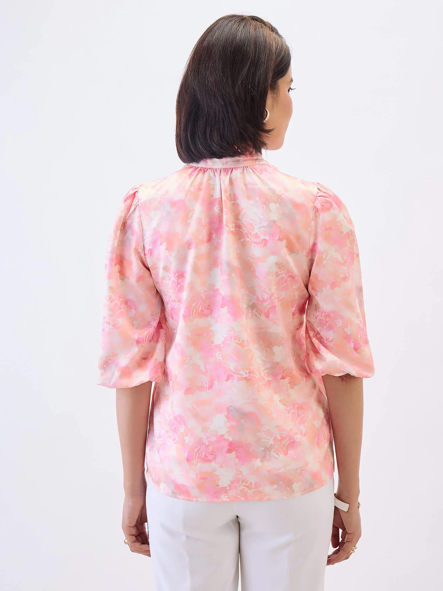 Zephyra Tie-up Ruffle Neck Top-Multi sold by Salt Attire product image thumbnail 5