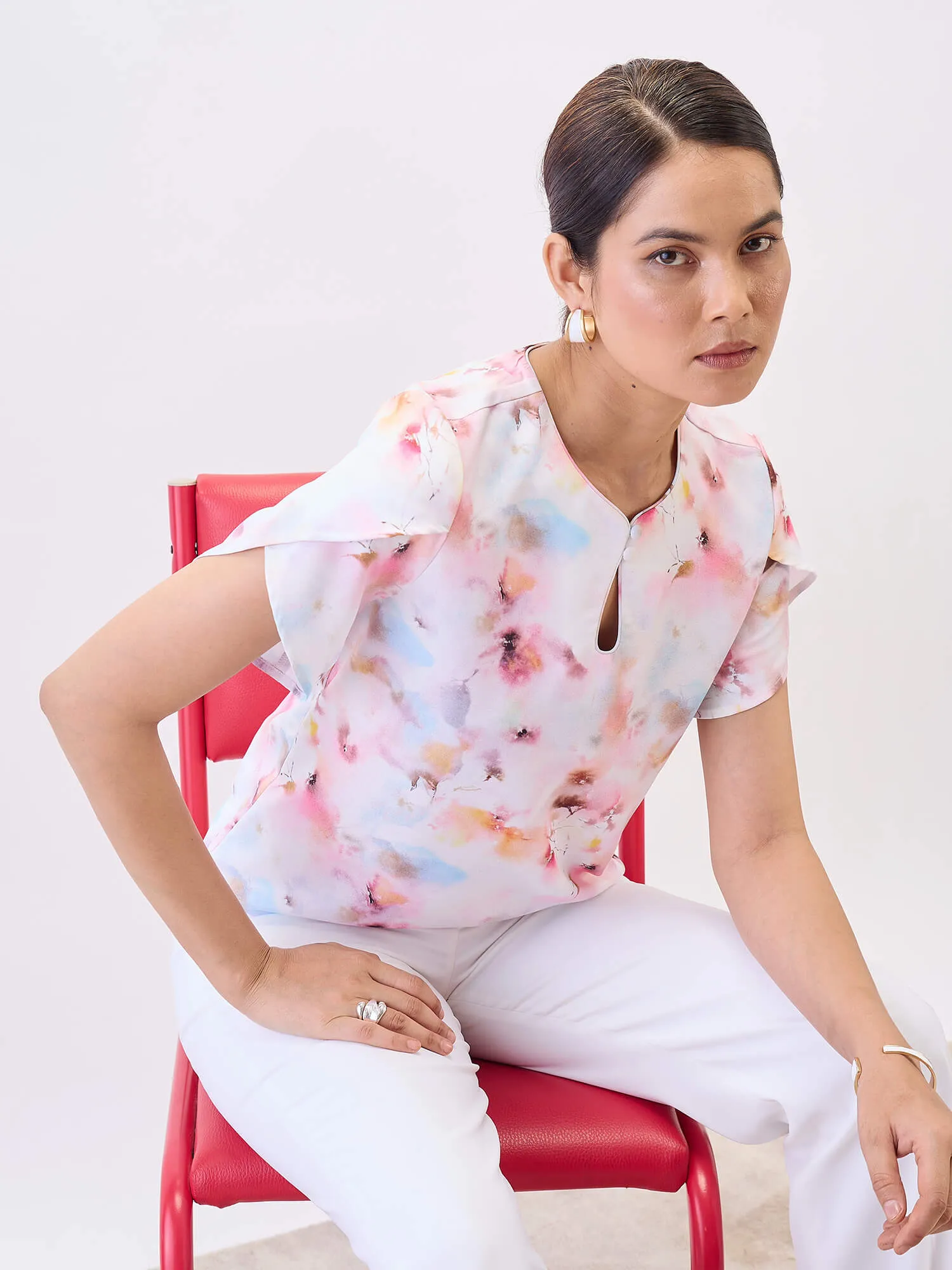 Briza Petal Sleeves Top-Multi sold by Salt Attire product image thumbnail 4