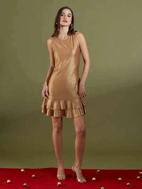 Lyric Sleeveless Tier Dress-Golden sold by Salt Attire