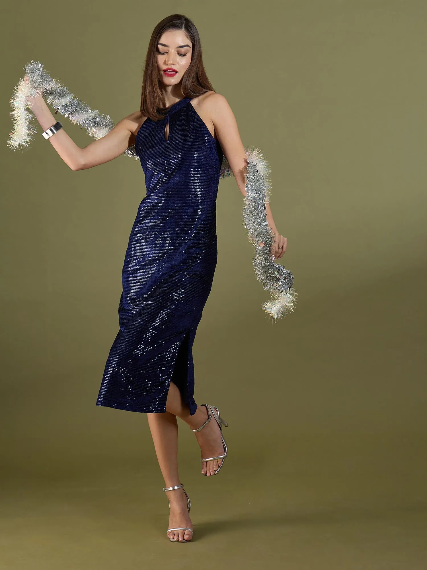 Theresa Halter Neck Maxi Dress-Navy sold by Salt Attire product image thumbnail 5