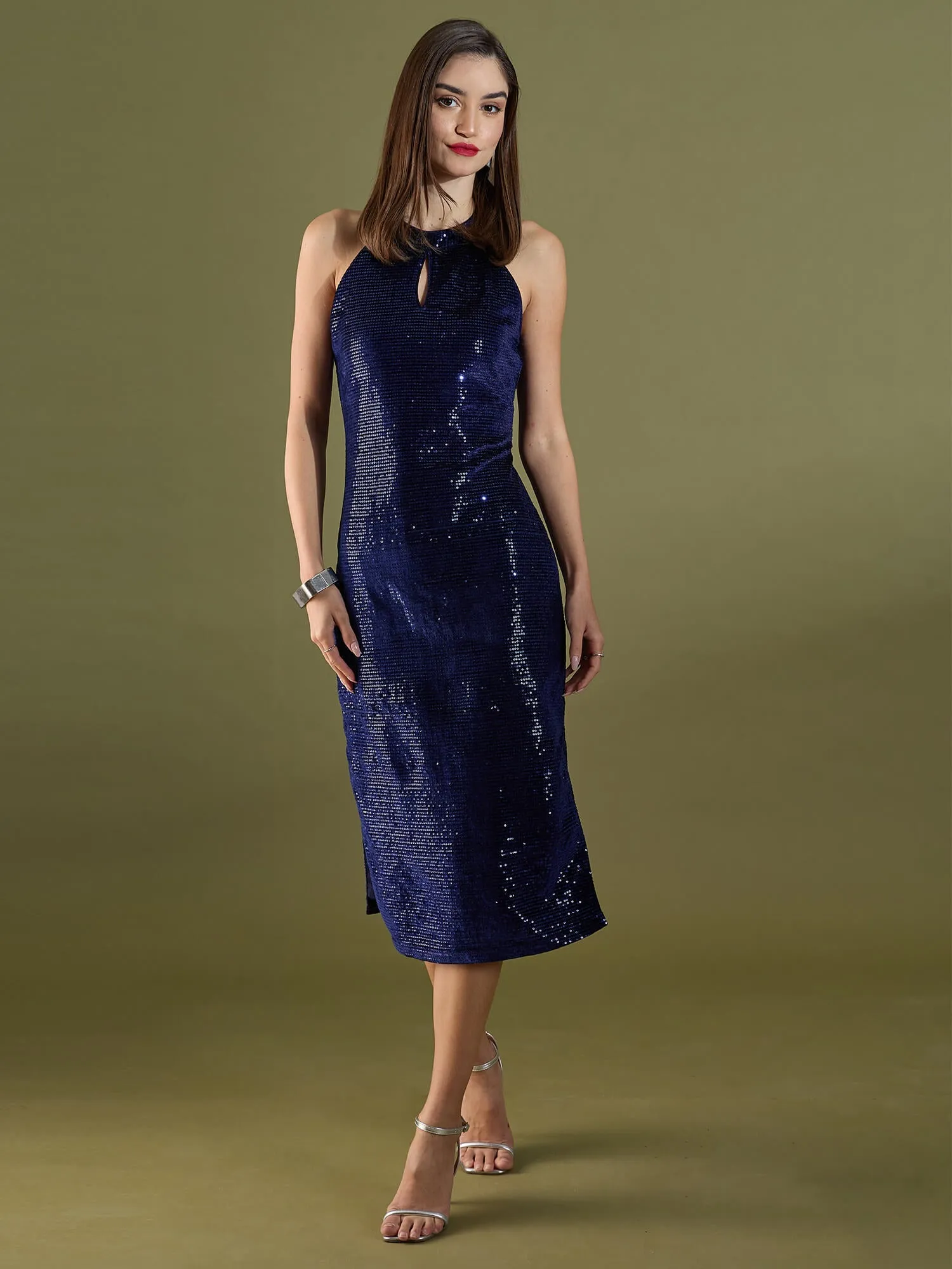 Theresa Halter Neck Maxi Dress-Navy sold by Salt Attire product image thumbnail 2
