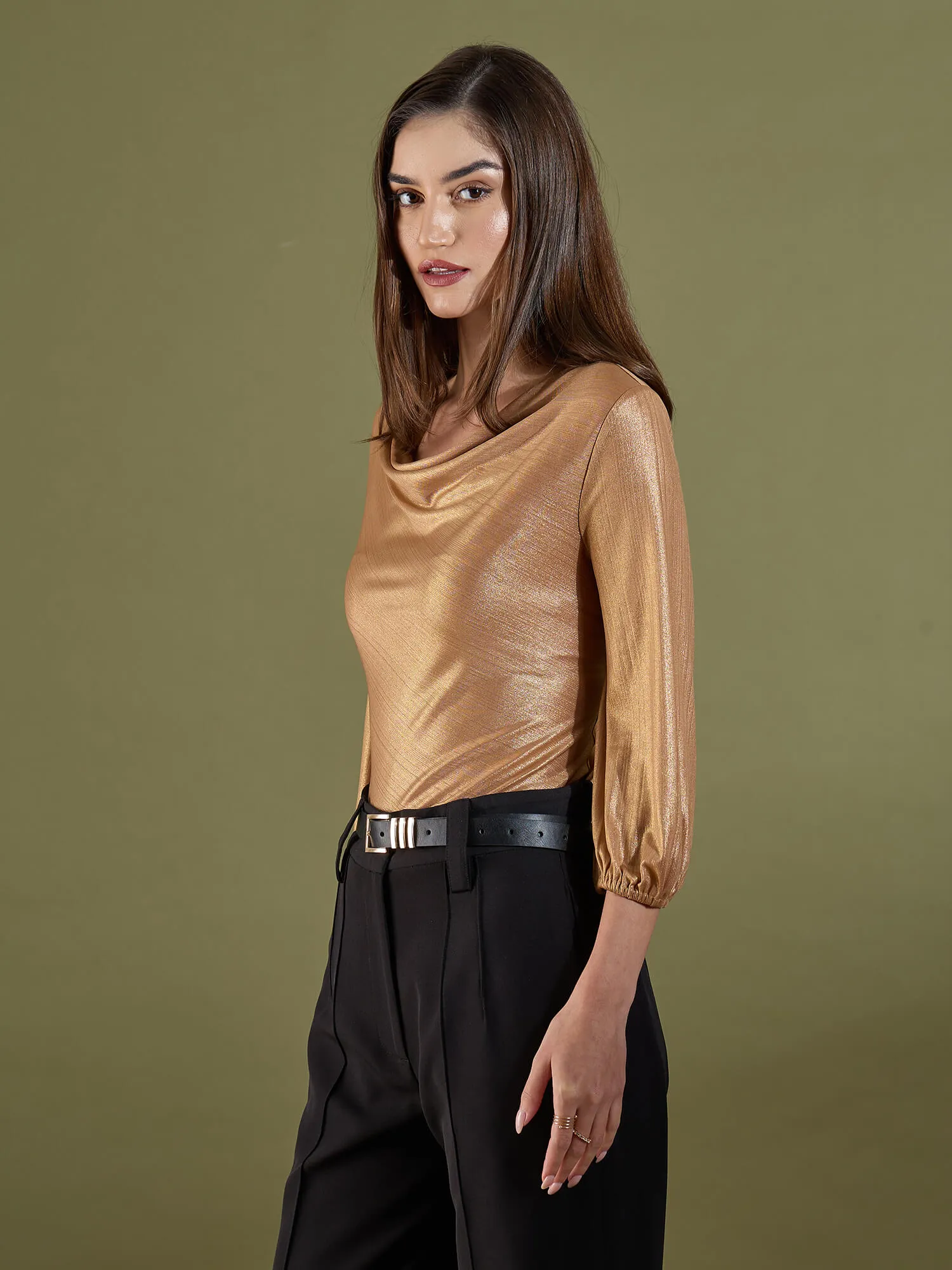Milana Cowl Neck Top-Golden sold by Salt Attire product image thumbnail 5