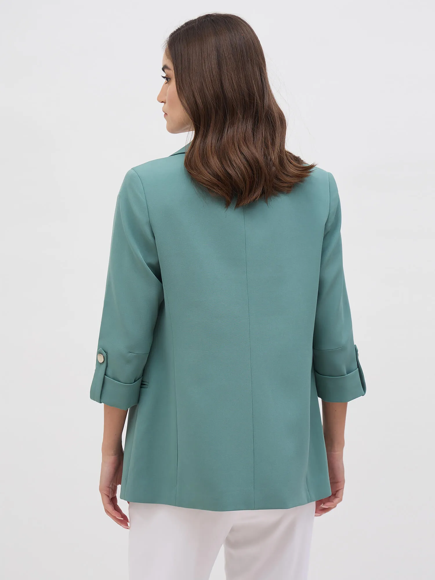 Ecuador Rolled-Up Sleeves Blazer-Sea Green sold by Salt Attire product image thumbnail 5