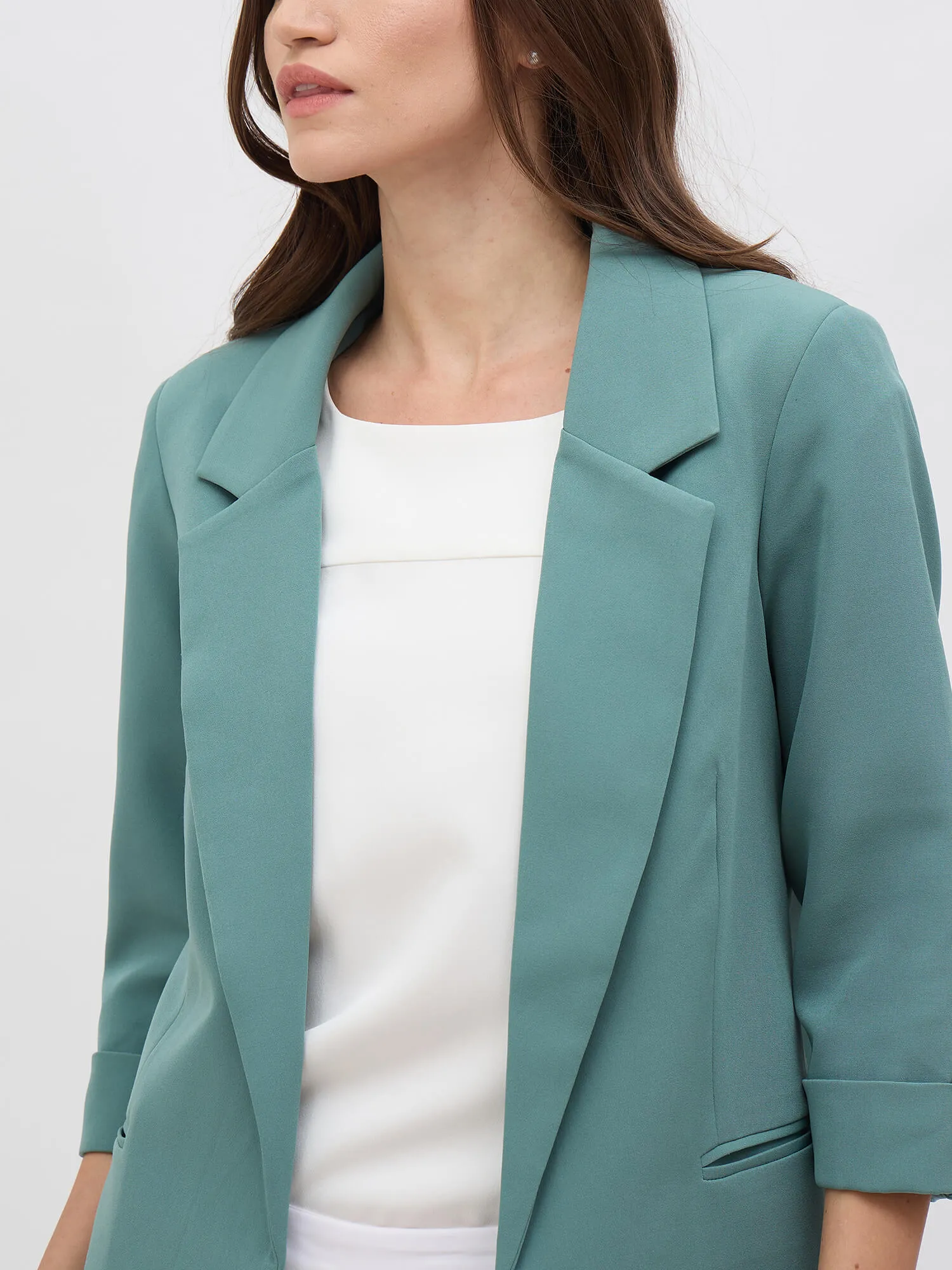 Ecuador Rolled-Up Sleeves Blazer-Sea Green sold by Salt Attire product image thumbnail 3