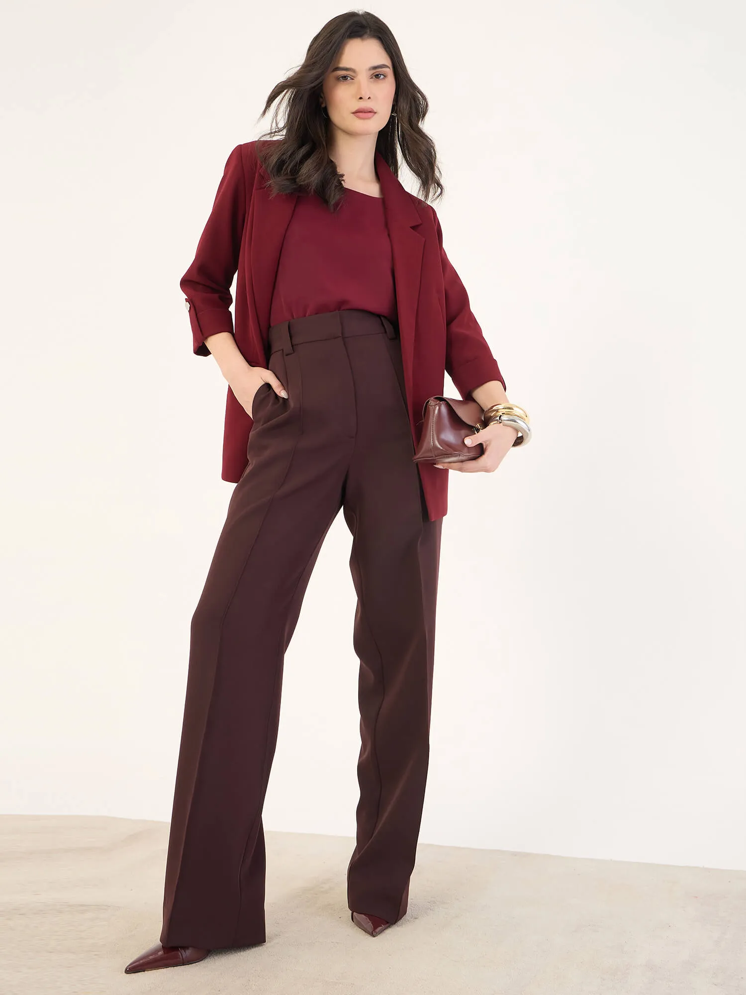Tyra Ruffle Sleeve Top-Wine sold by Salt Attire product image thumbnail 5