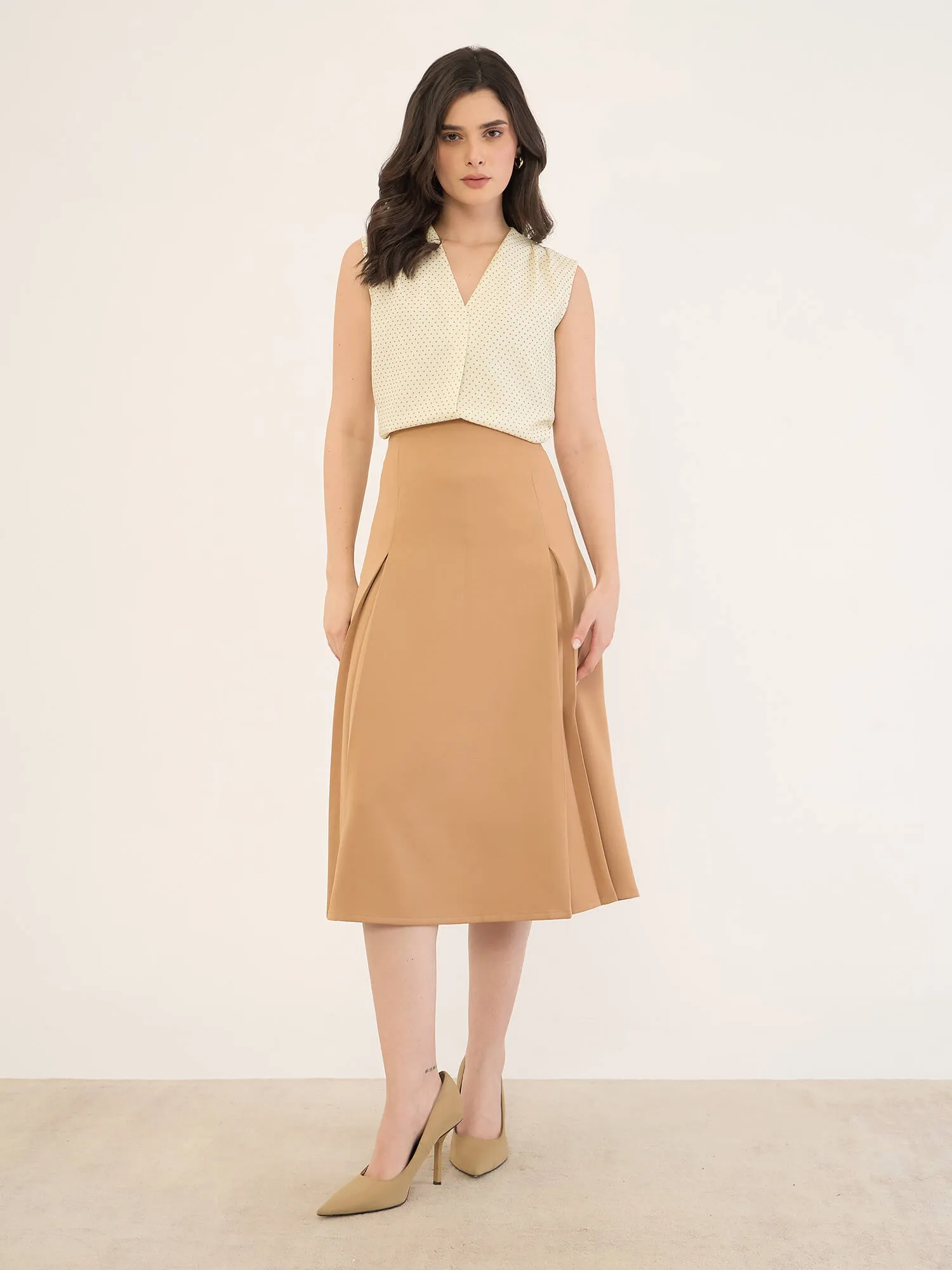 Orlina Pleat Detail Top -Patel Yellow sold by Salt Attire