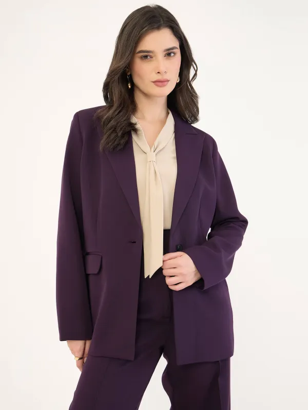Iris Single Breasted Blazer-Purple made by Salt Attire