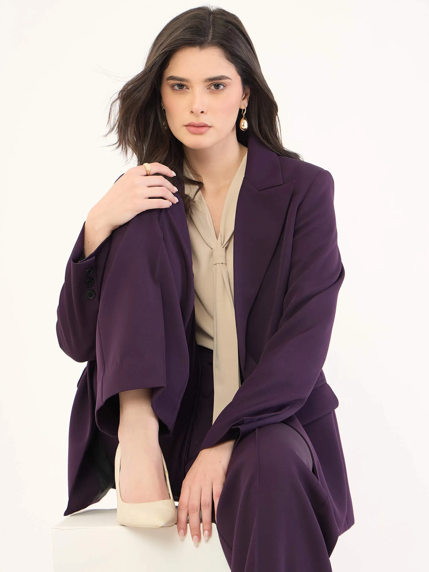 Iris Single Breasted Blazer-Purple sold by Salt Attire product image thumbnail 5