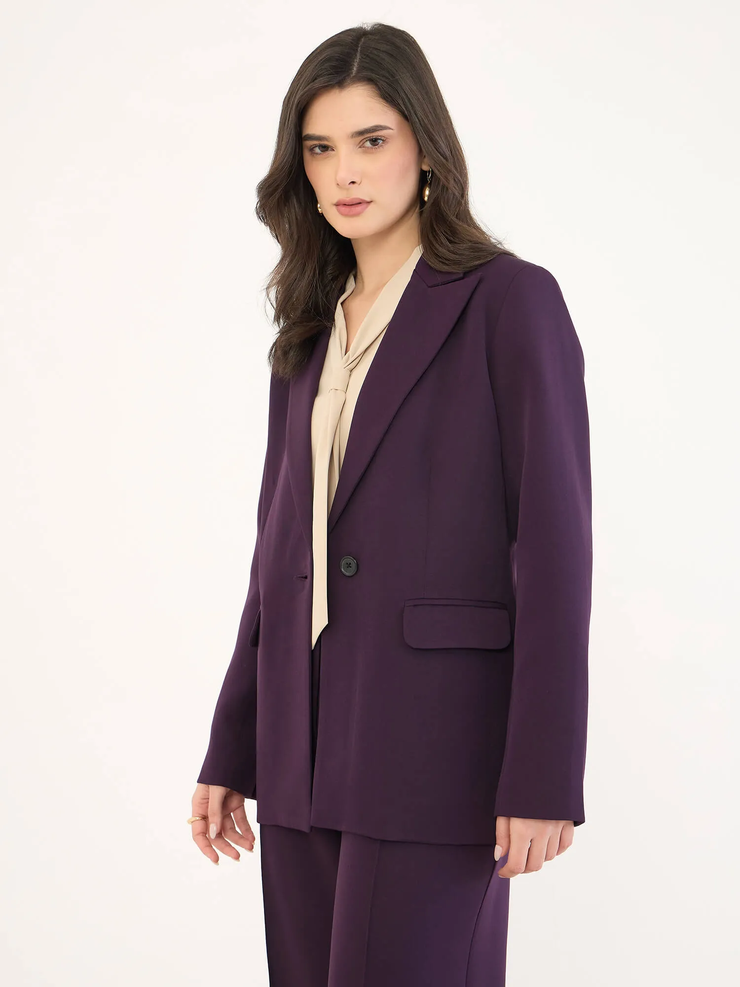 Iris Single Breasted Blazer-Purple sold by Salt Attire product image thumbnail 4