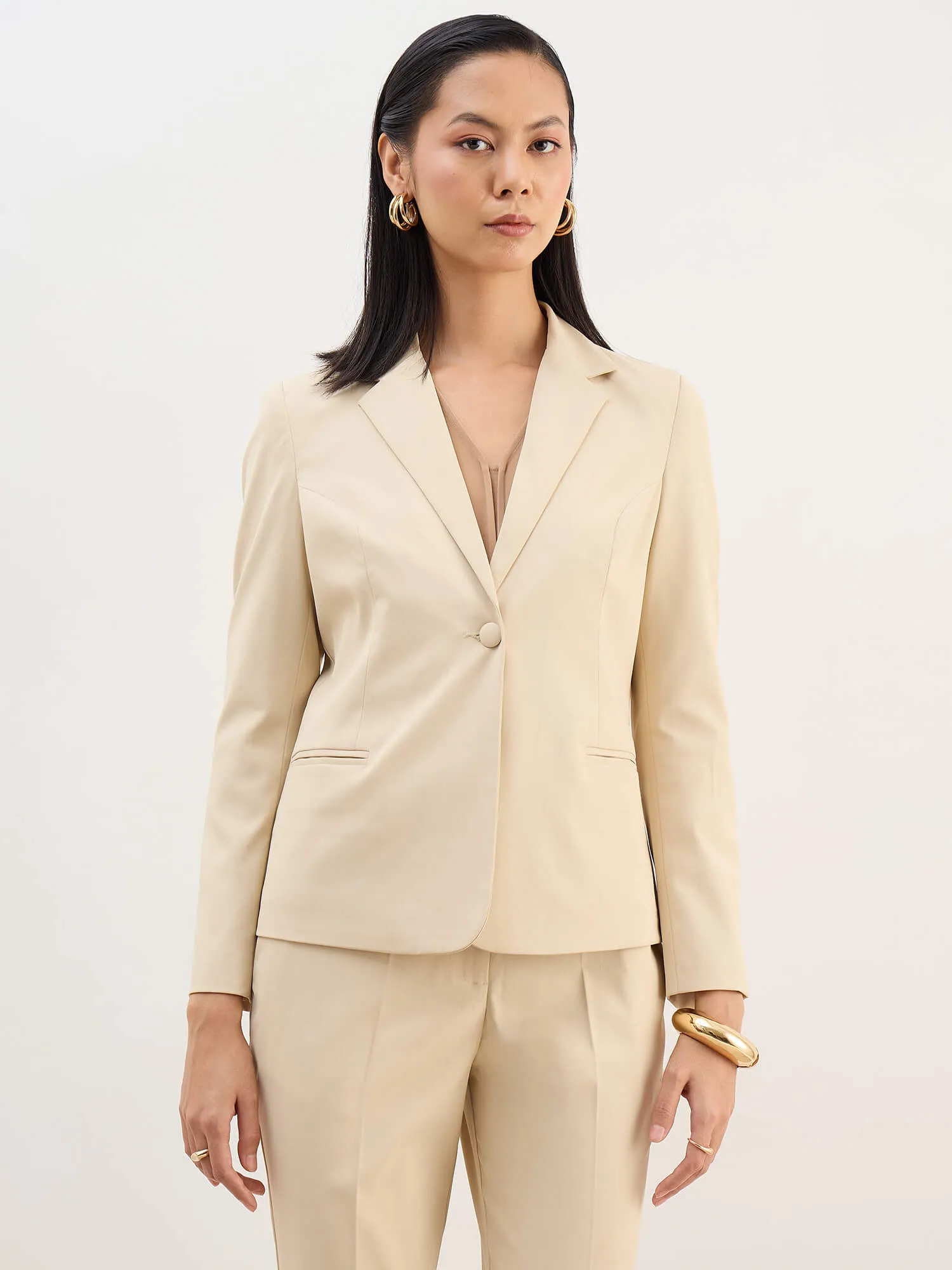 Grace Single Breasted Blazer-Ivory sold by Salt Attire product image thumbnail 4