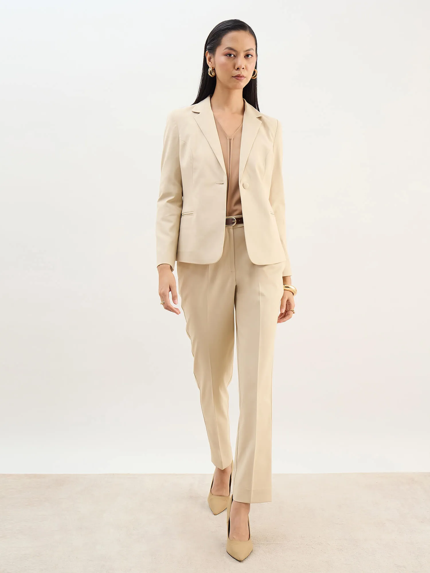 Grace Single Breasted Blazer-Ivory sold by Salt Attire product image thumbnail 2