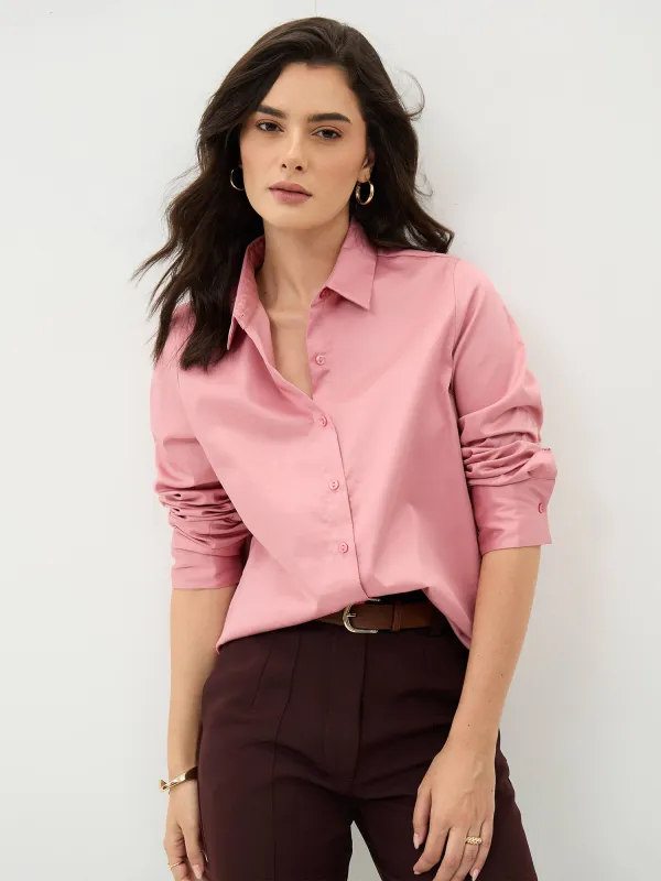 Pristelle Button Down Shirt-Dusty Pink made by Salt Attire