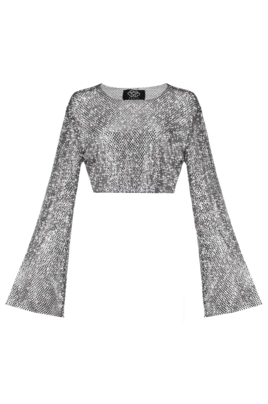 Cropped Top With Flared Sleeves sold by Santa Brand