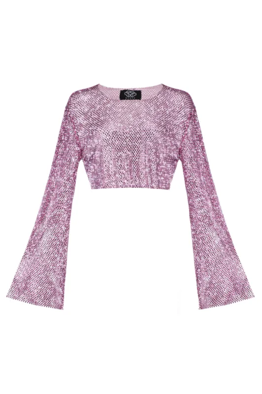 Cropped Top With Flared Sleeves sold by Santa Brand