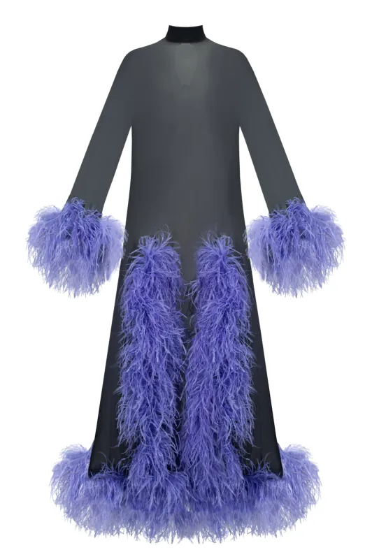 Silk Dress with Feathers made by Santa Brand