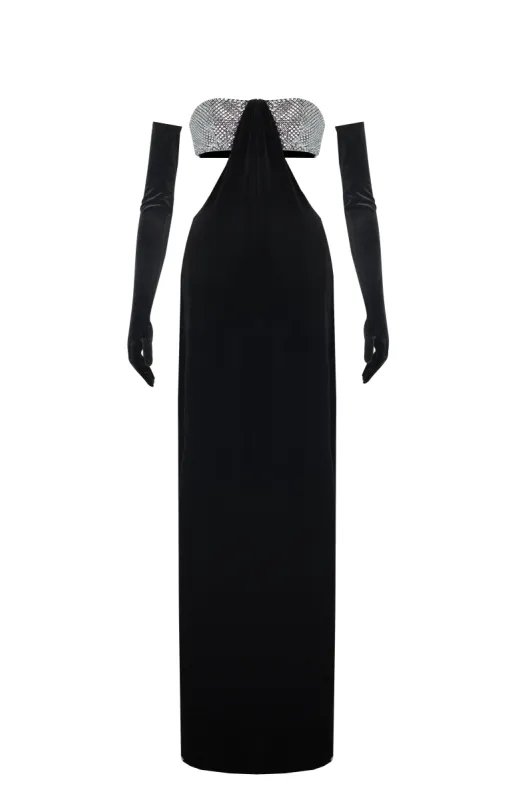 Maxi Dress with Crystal Bra sold by Santa Brand