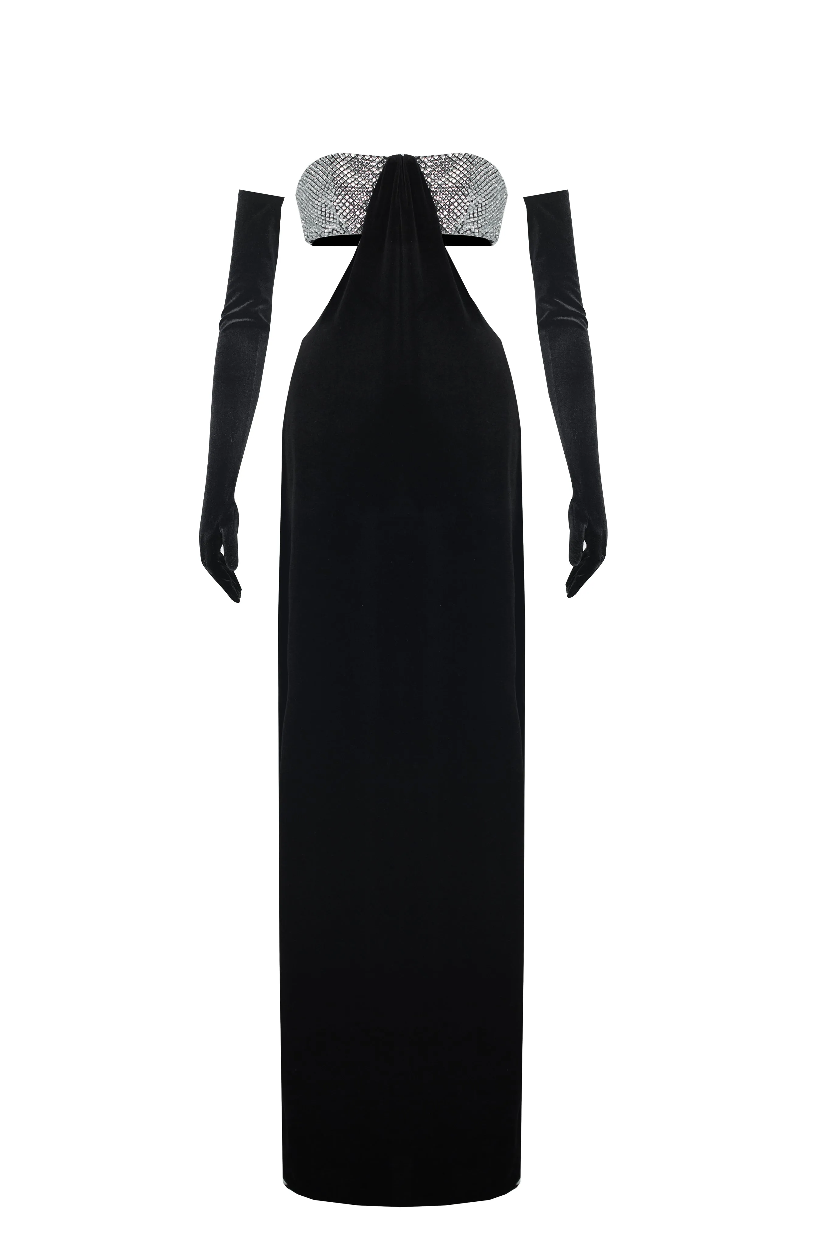 Maxi Dress with Crystal Bra sold by Santa Brand