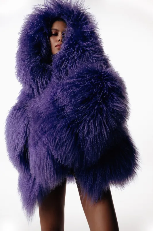 Short Fur Coat with Hood made by Santa Brand