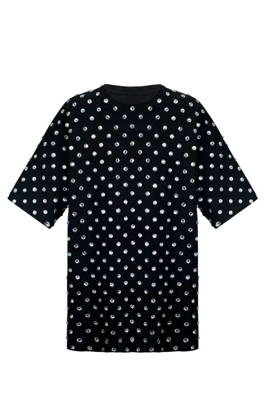 Oversized T-shirt with Crystals sold by Santa Brand