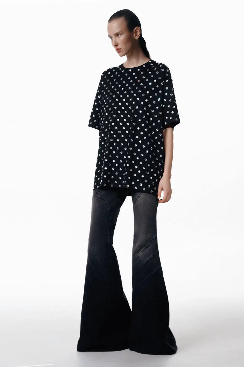 Oversized T-shirt with Crystals sold by Santa Brand product image thumbnail 2