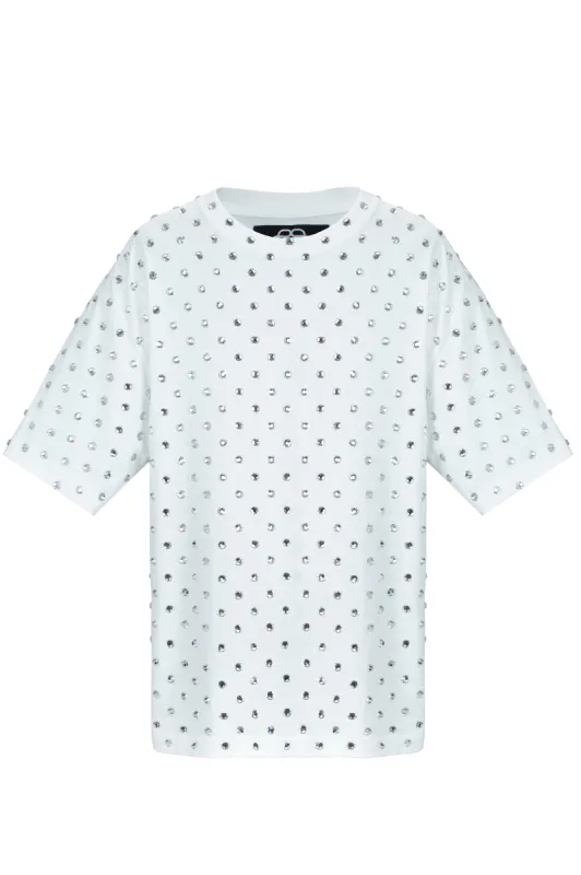 Oversized T-shirt with Crystals sold by Santa Brand