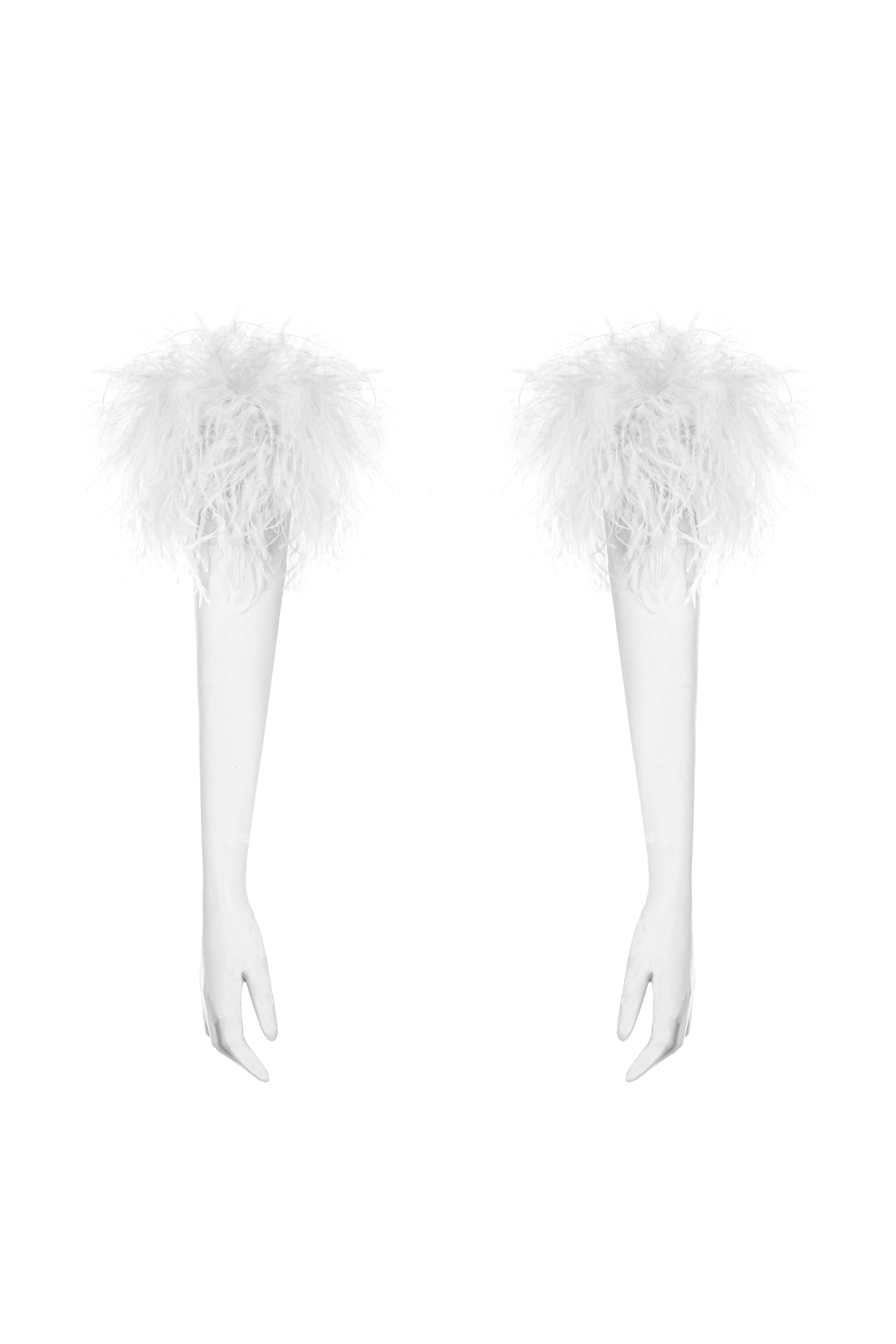 Ostrich Gloves in White sold by Santa Brand