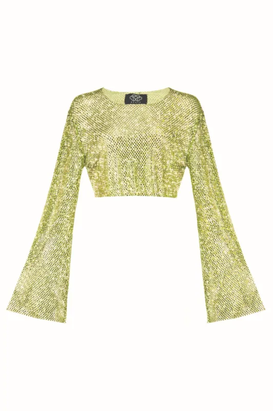 Cropped Top With Flared Sleeves sold by Santa Brand