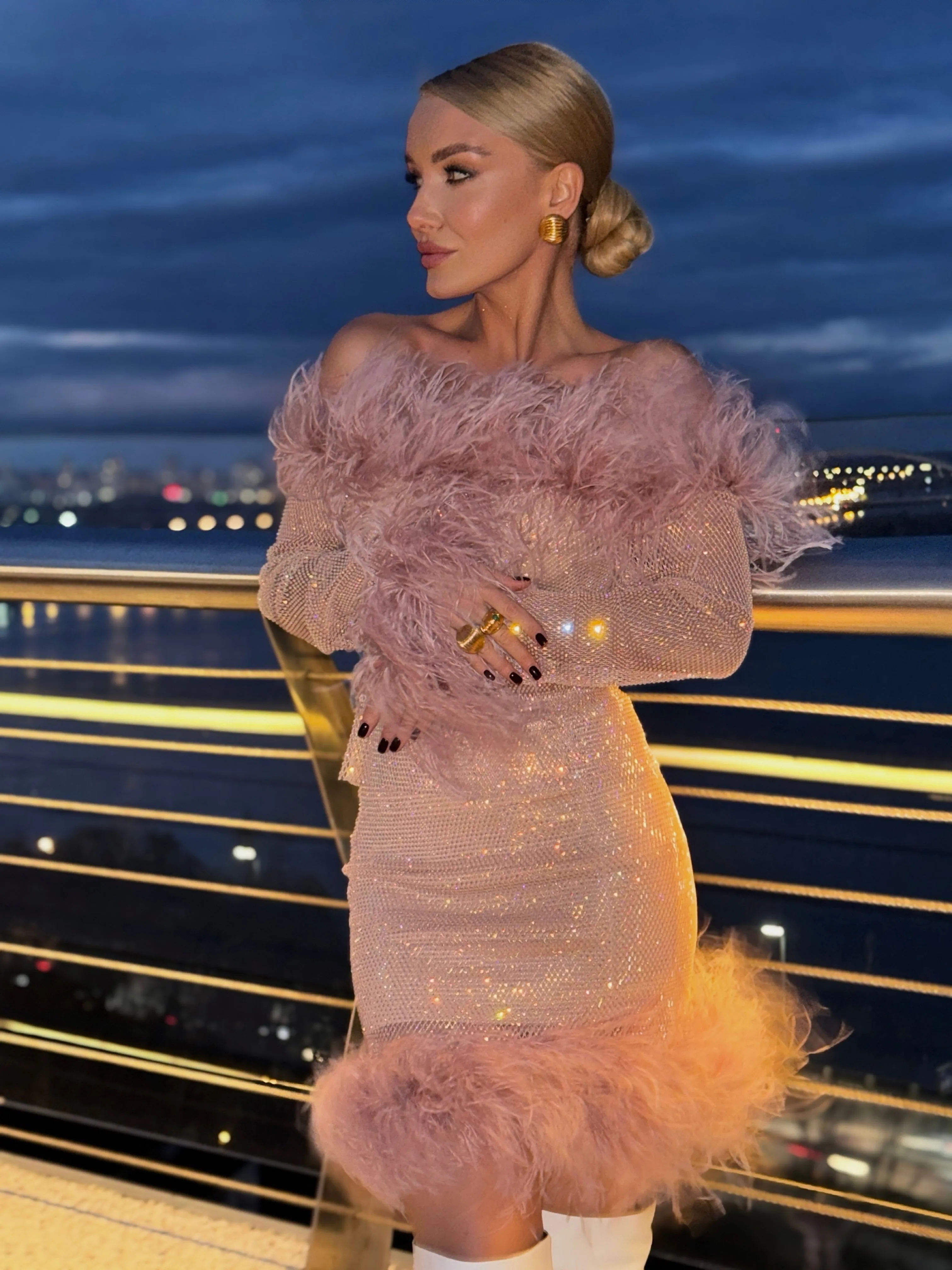 Sparkle Feathers Top w Open Shoulders sold by Santa Brand product image thumbnail 2