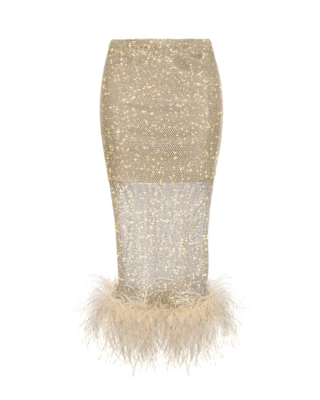 Midi Feathers Skirt sold by Santa Brand