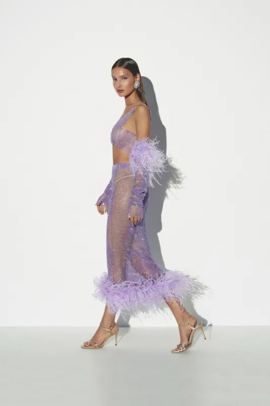 Midi Feathers Skirt sold by Santa Brand