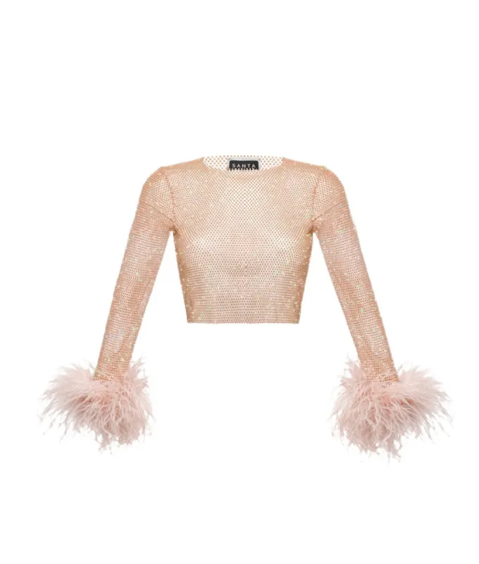 Sparkle Feathers Crop Top sold by Santa Brand