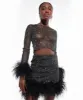 Sparkle Feathers Crop Top sold by Santa Brand