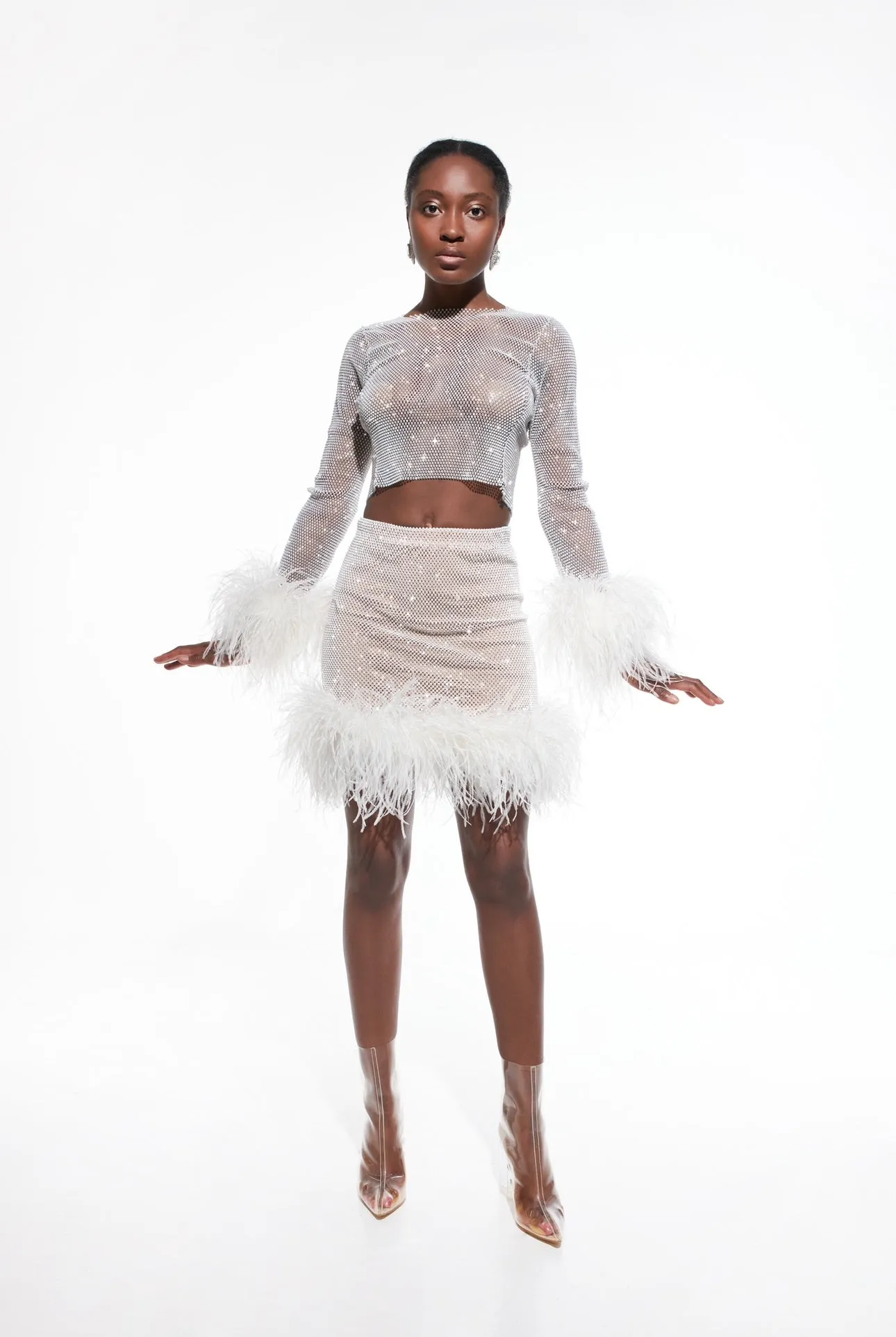 Sparkle Feathers Crop Top sold by Santa Brand