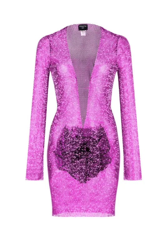 Sparkle Mini Dress with Flower sold by Santa Brand