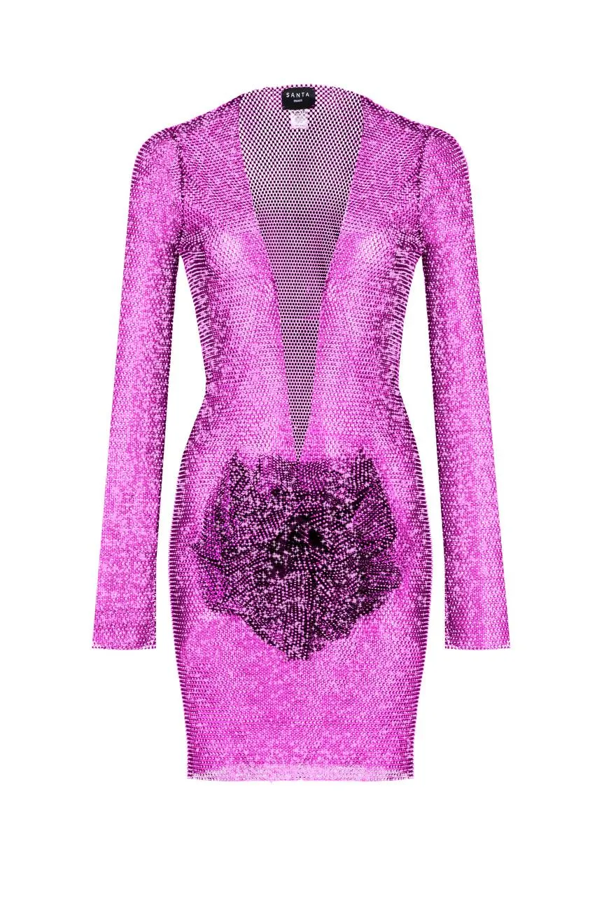 Sparkle Mini Dress with Flower sold by Santa Brand