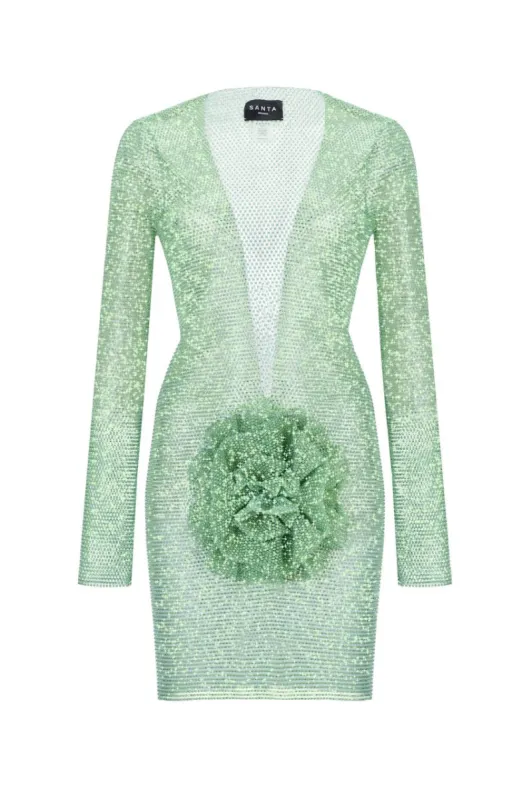 Sparkle Mini Dress with Flower sold by Santa Brand