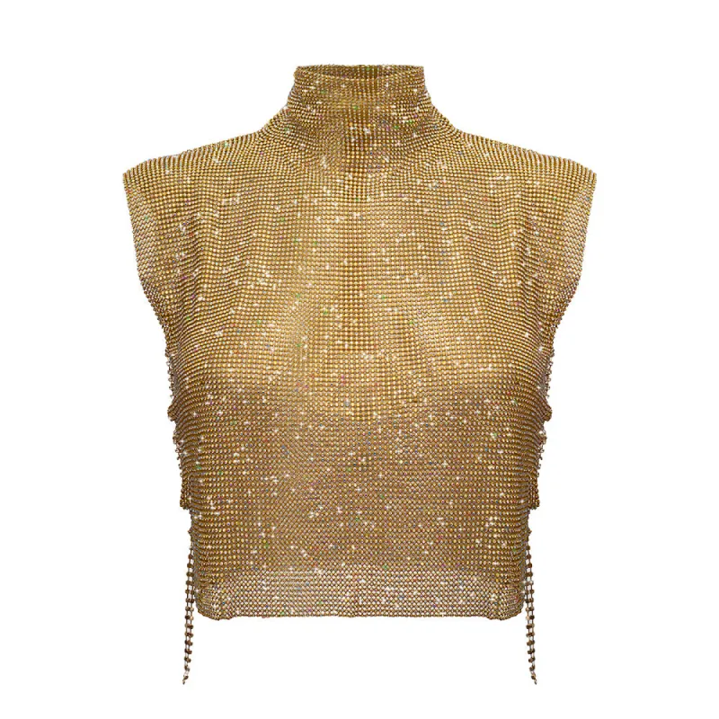 Sparkle Chain Mail Golden Mexico Top sold by Santa Brand
