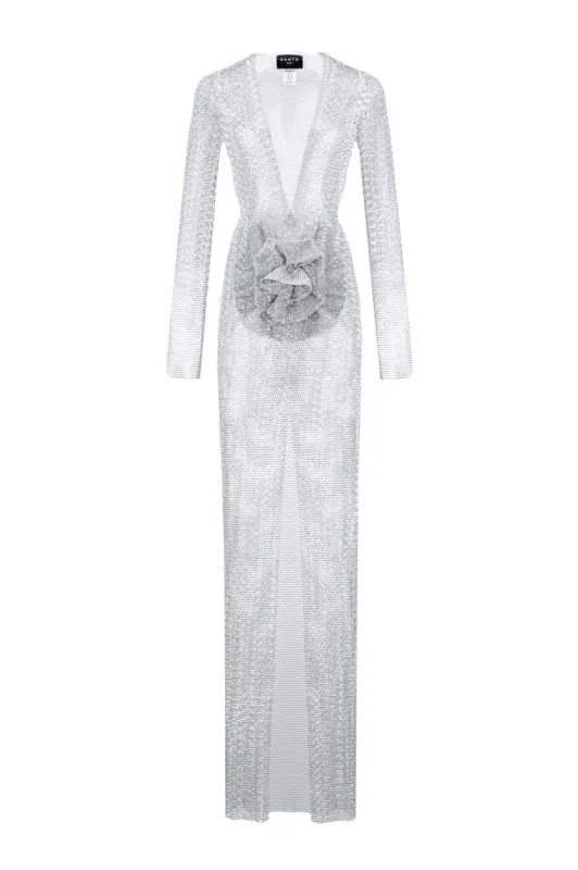 Sparkle Maxi Dress with Flower sold by Santa Brand