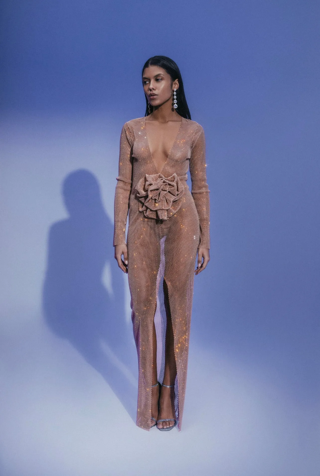 Sparkle Maxi Dress with Flower sold by Santa Brand