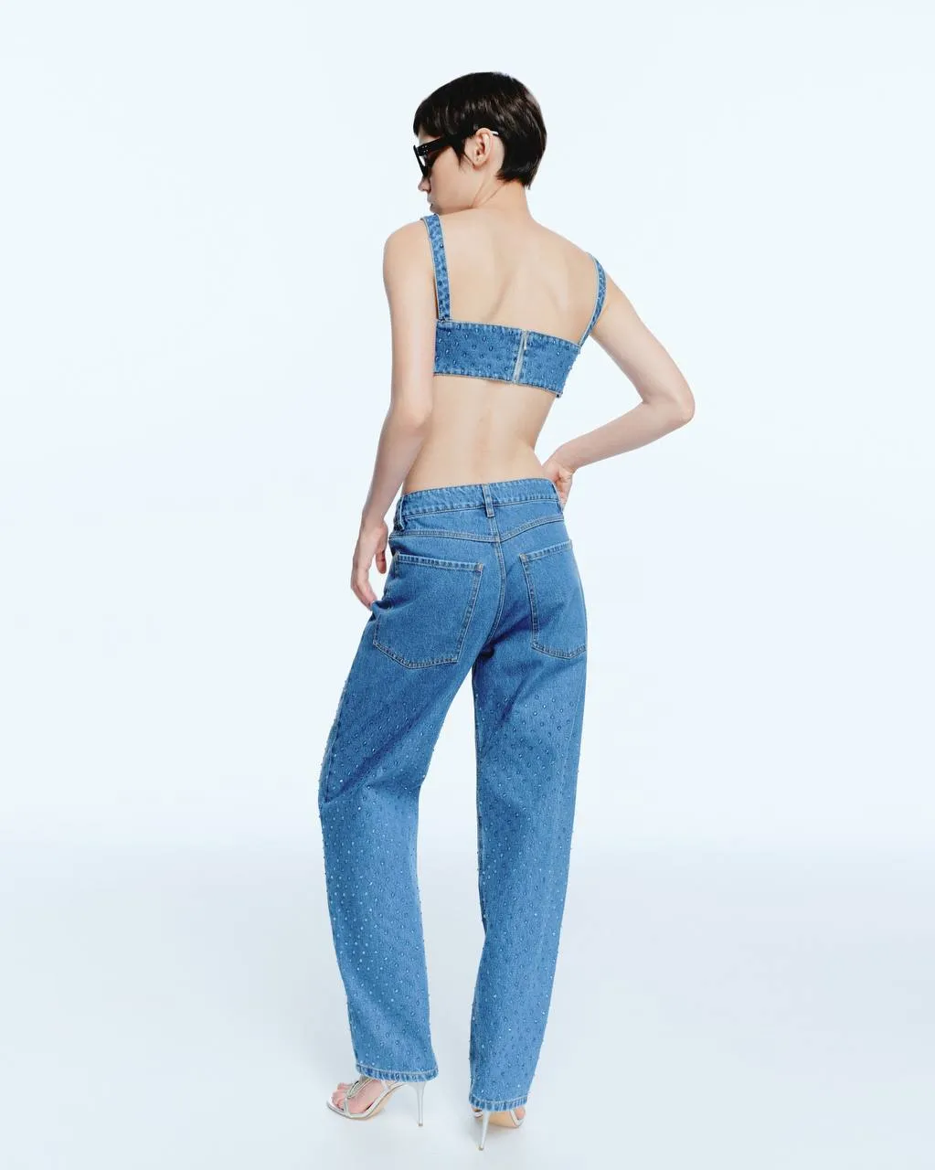 Clear Rhinestone Denim Top sold by Santa Brand product image thumbnail 5