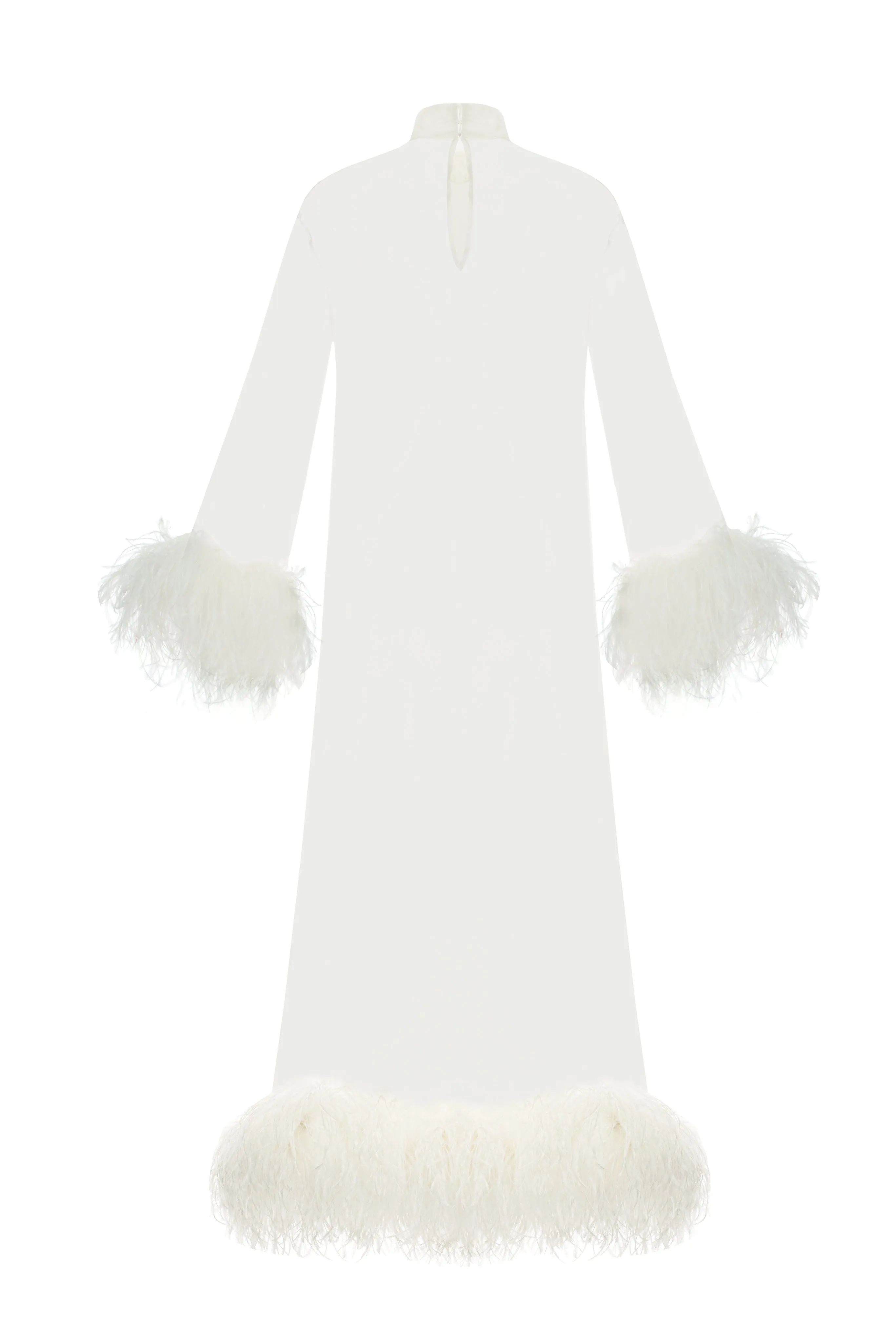 Silk Dress with white Feathers sold by Santa Brand product image thumbnail 3