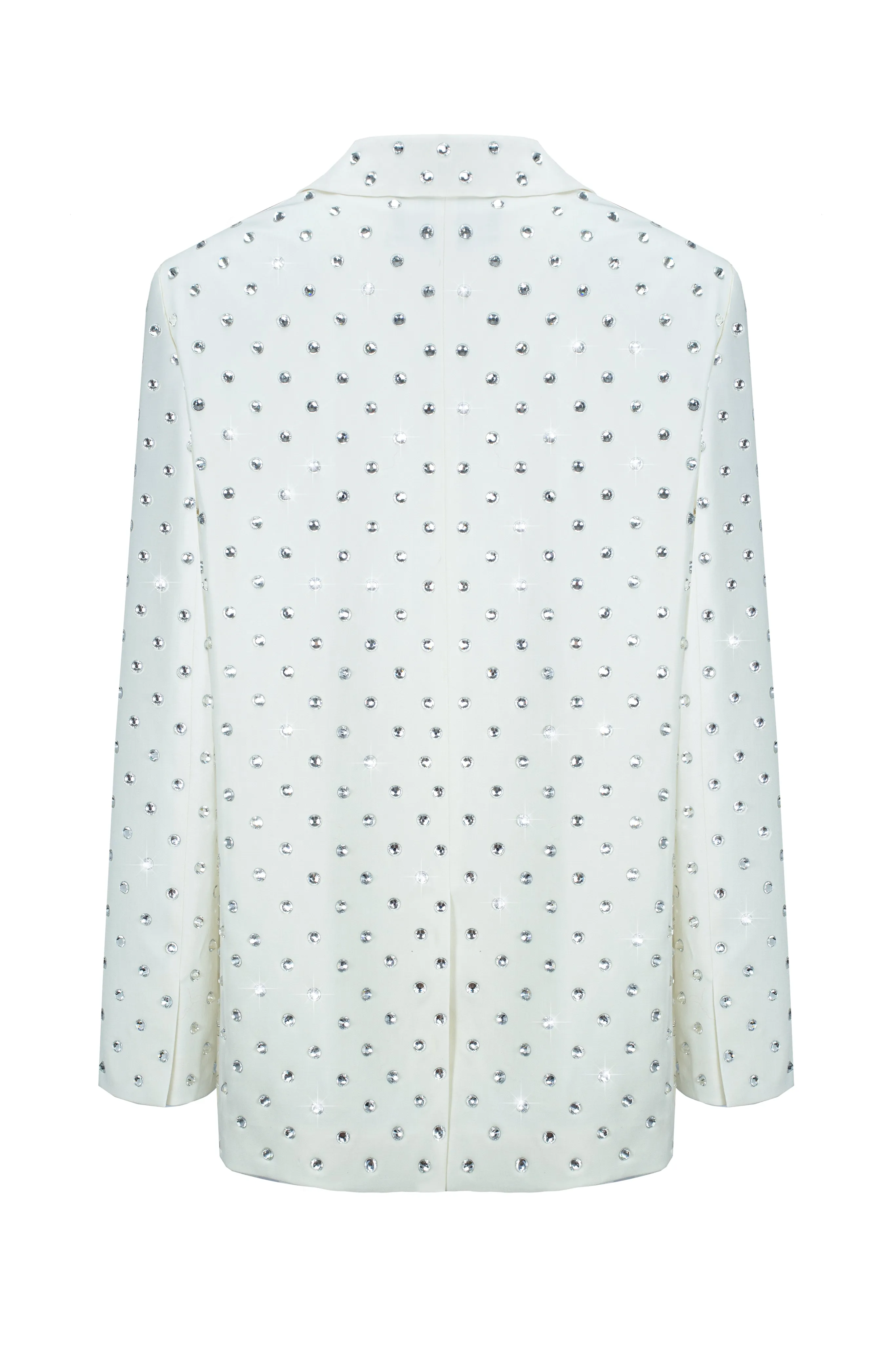 Crystal Rhinestone Embellished Blazer in Ivory sold by Santa Brand product image thumbnail 3